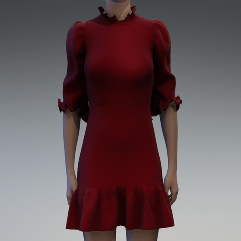 Red ruffle dress