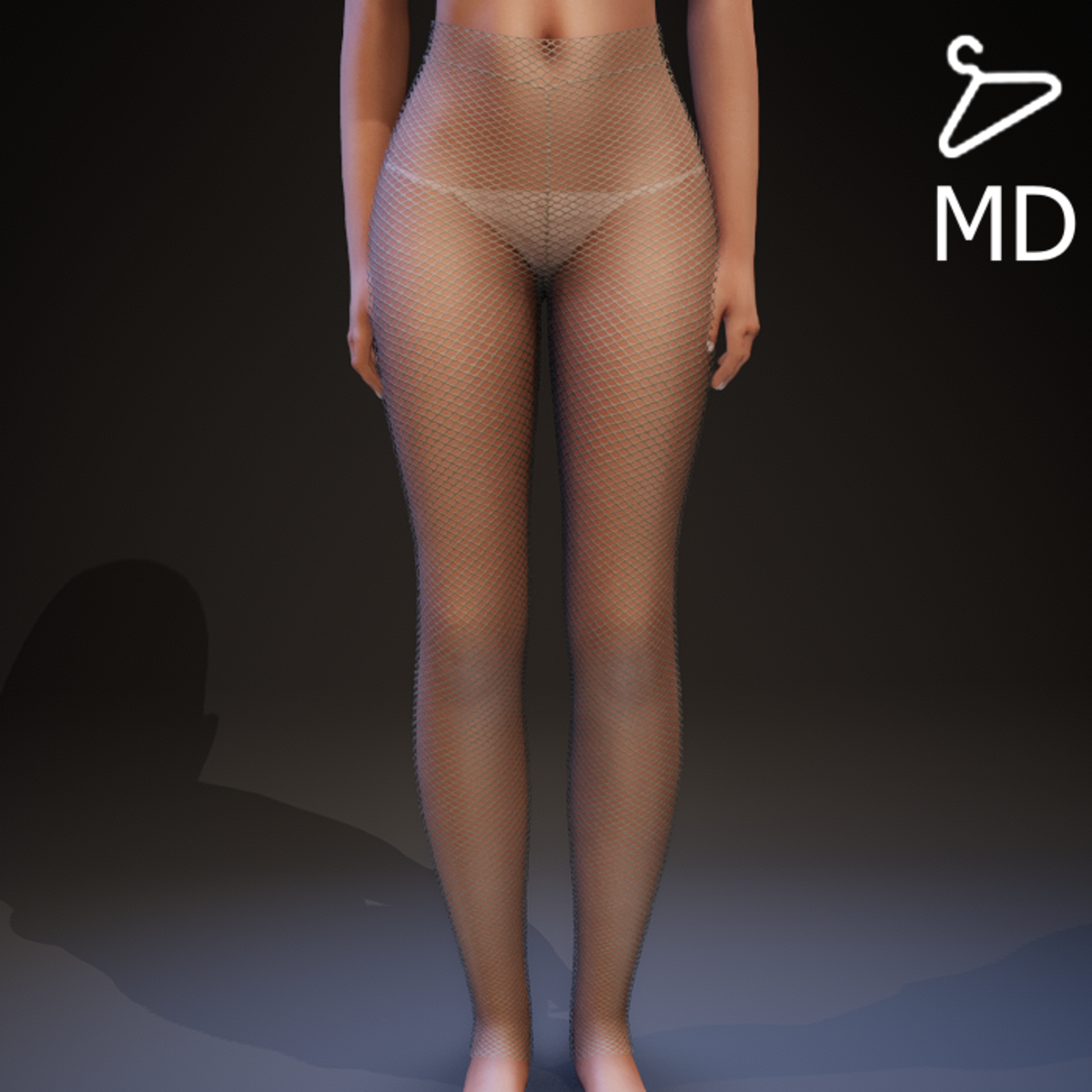 Footless Net Tights - Beige