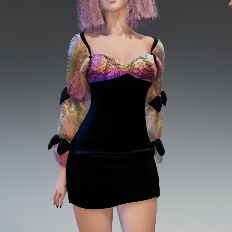 K-Dress with Bows Color Lace