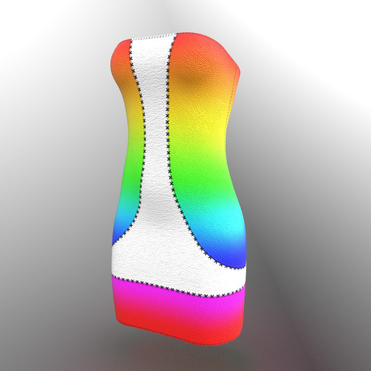 Dress Aadya Rainbow white