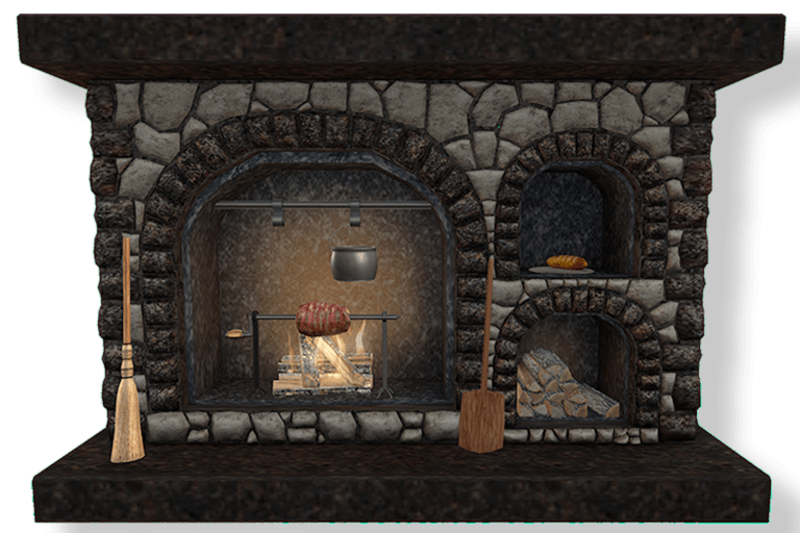 Black Rose Medieval Stone Cooking Hearth