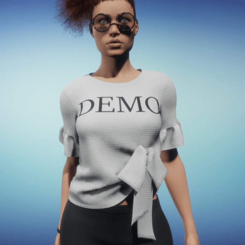 Knit Top with Bow Accent - DEMO