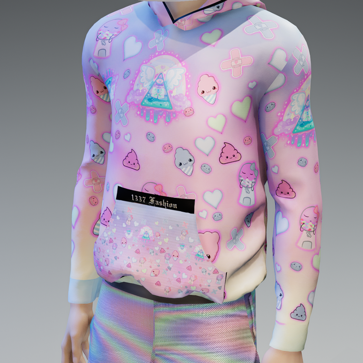 Unisex Kawaii Pastel Pull Over Hoodie