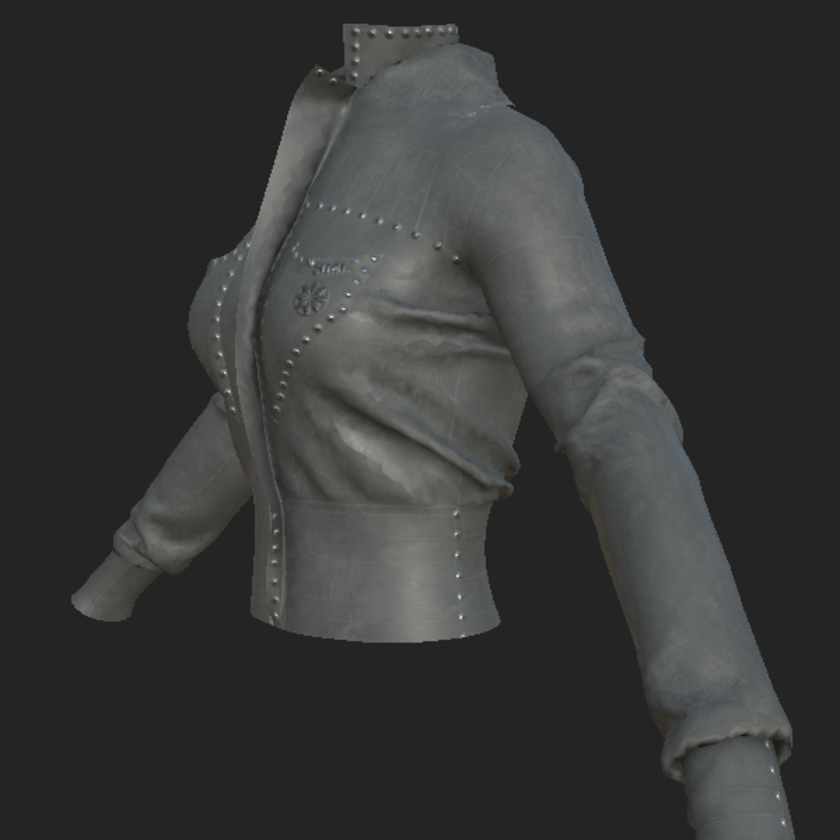 JACKET_ LEATHER F GRAY