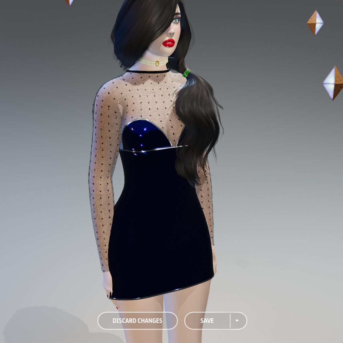 Lux-Midnight-Blue and Lace Dress - Female