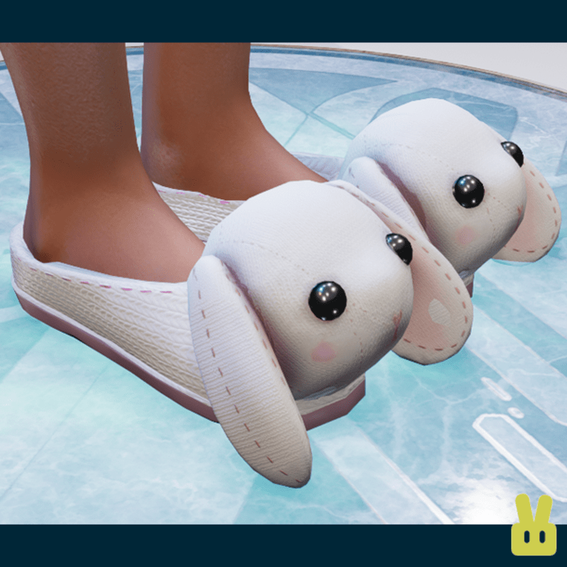 bunny slippers - white