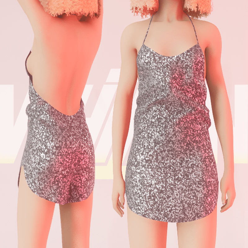 Silver Party Glitter Dress