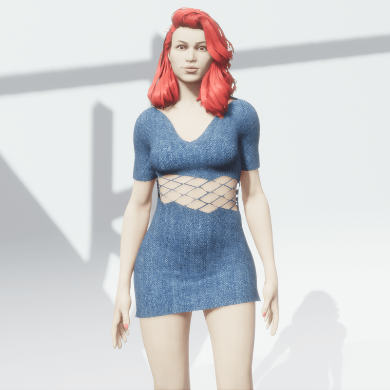 Denim Cut Out Dress (TM)