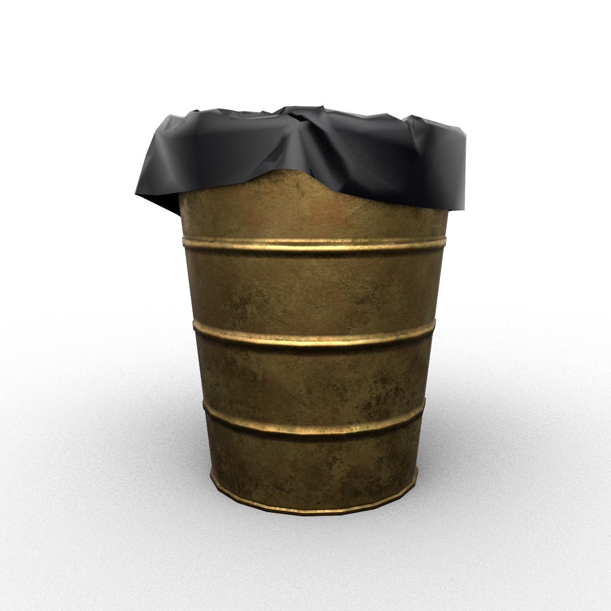 Art Deco Trash Bin Brass