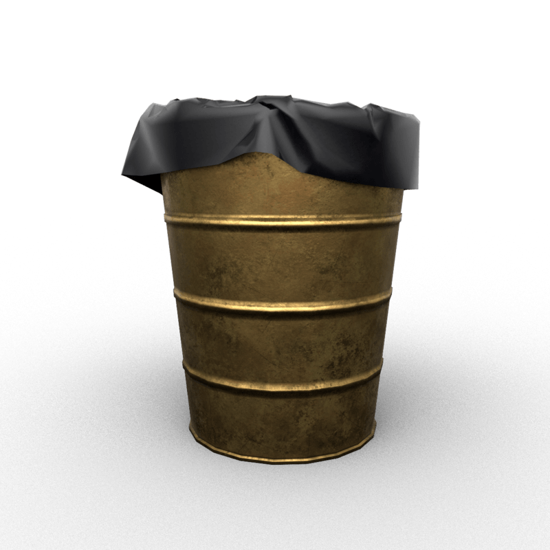 Art Deco Trash Bin Brass