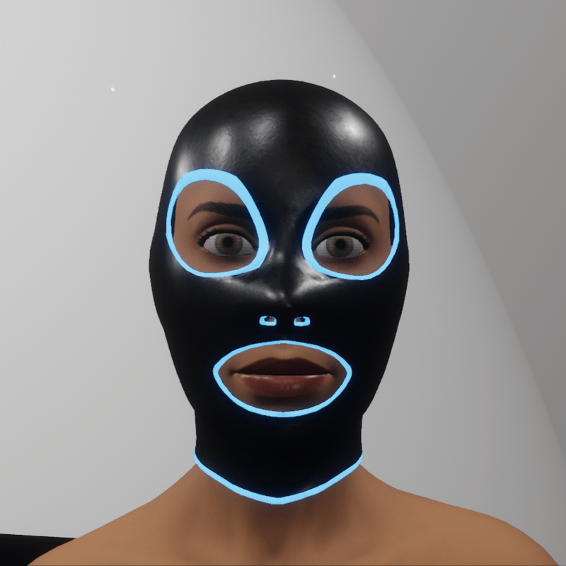 TKA Black leather mask & blue emissive
