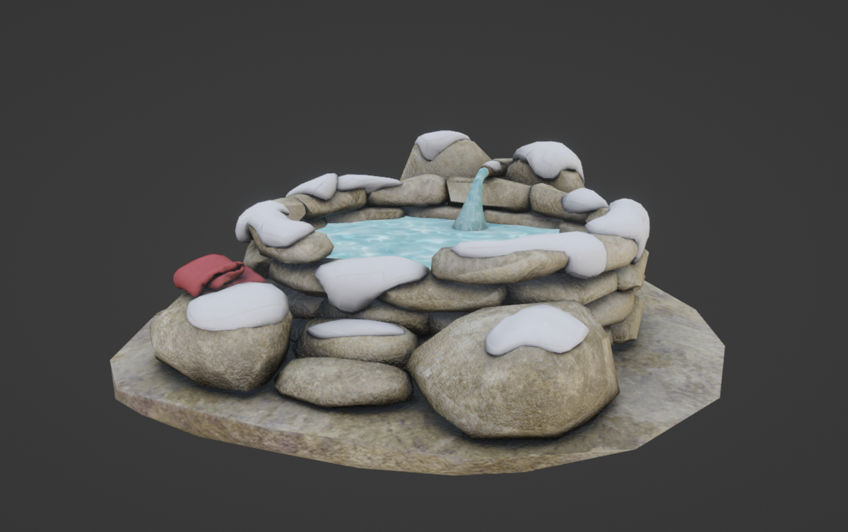 Outdoor rock bathtub