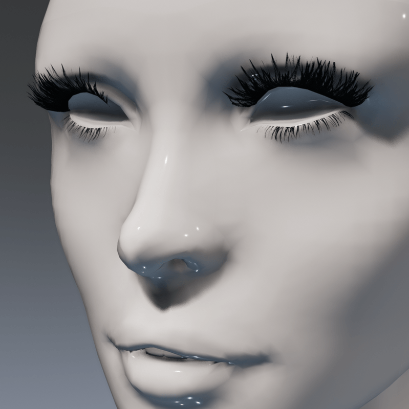 Lashes (feathery and giant!) for the Irene Head by Apocalypse Bunnies 2-sided