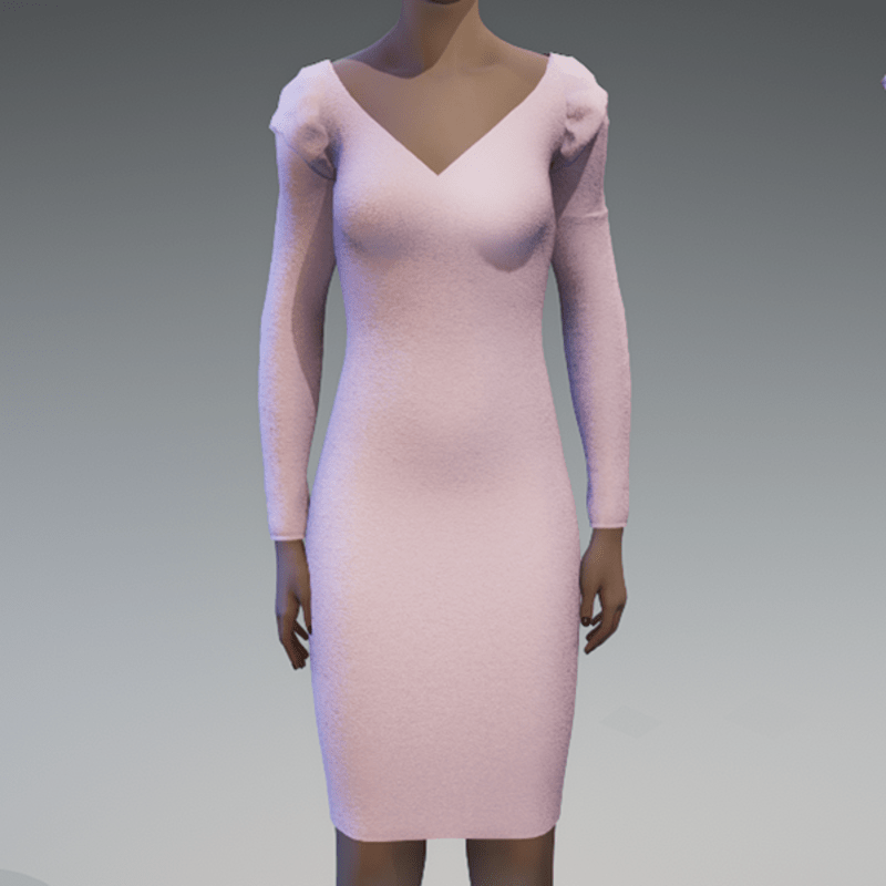 Long sleeve pink dress