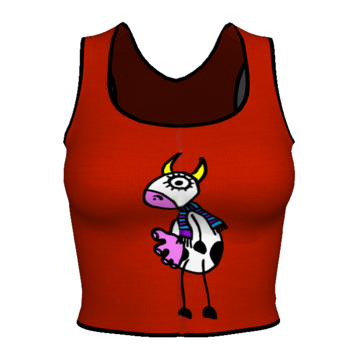 Woman Short T-shirt - Moo1 Red