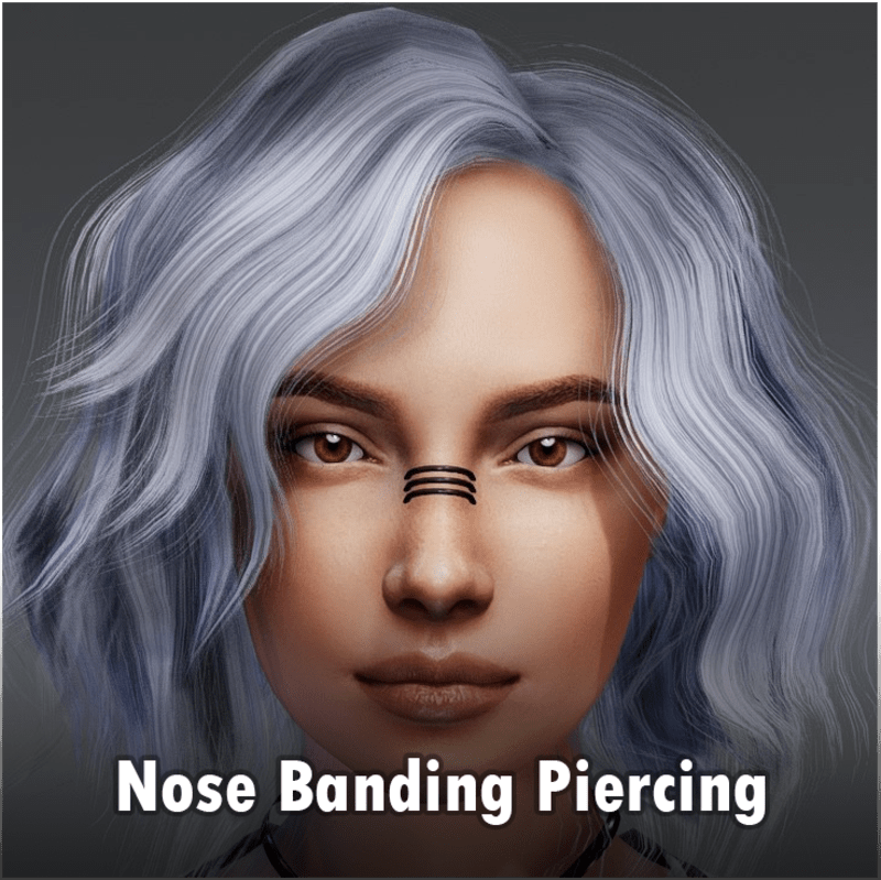 Nose Banding Piercing - Black (Ears)