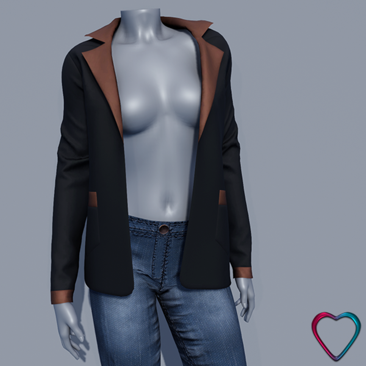 Women Blazer Jacket - Brown