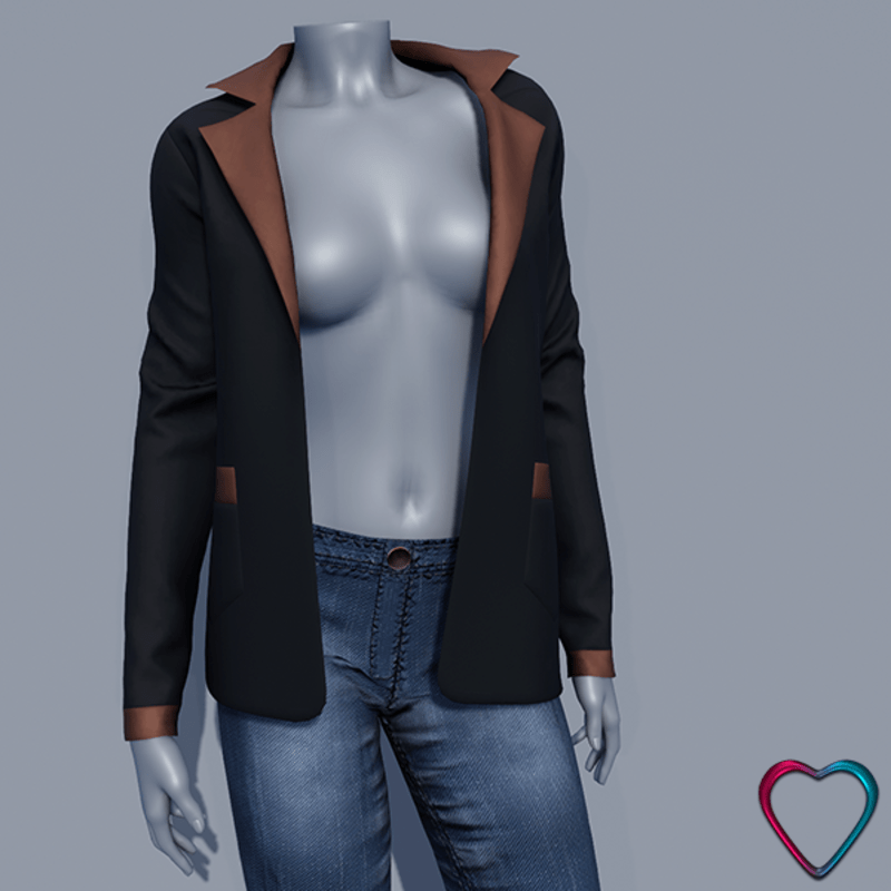 Women Blazer Jacket - Brown
