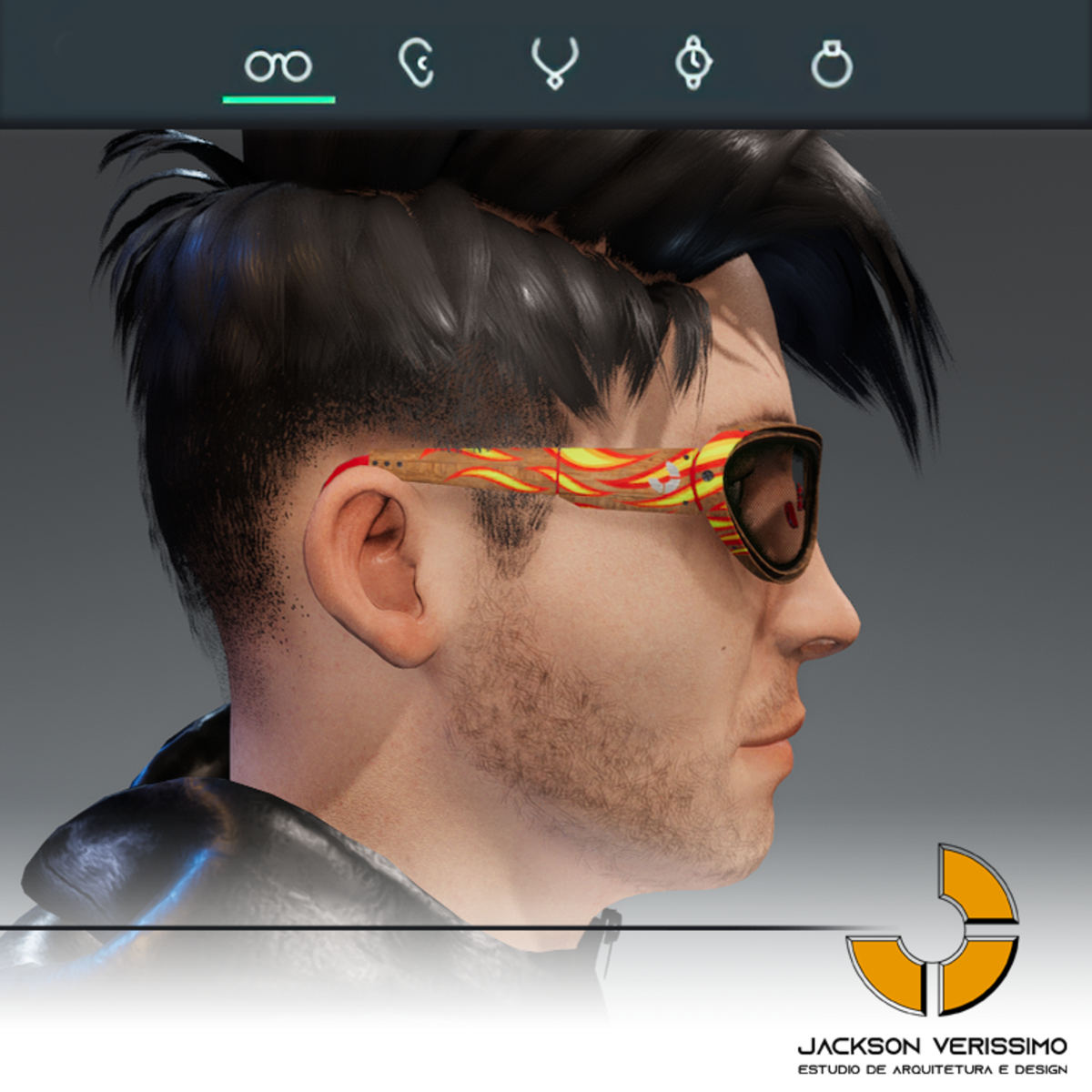 Janeiro Glasses- Wood4 with flames