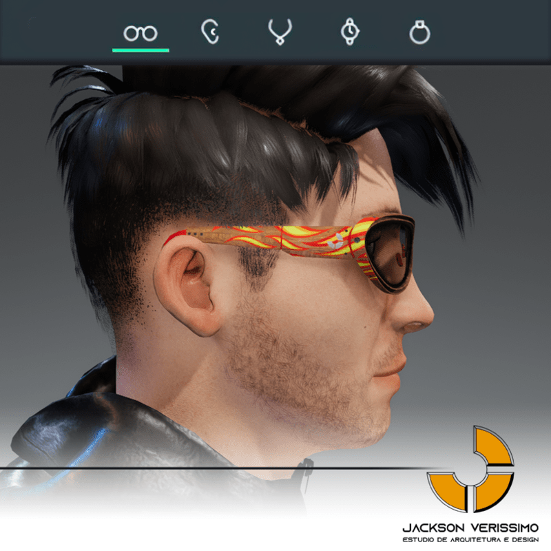 Janeiro Glasses- Wood4 with flames