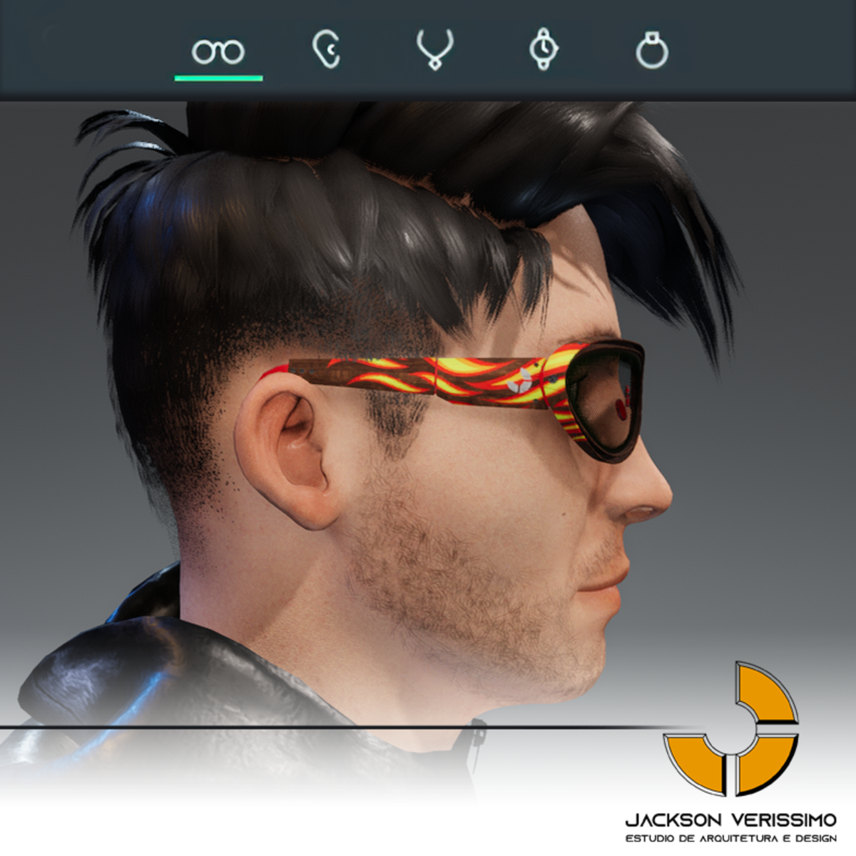 Janeiro Glasses- Wood3 with flames