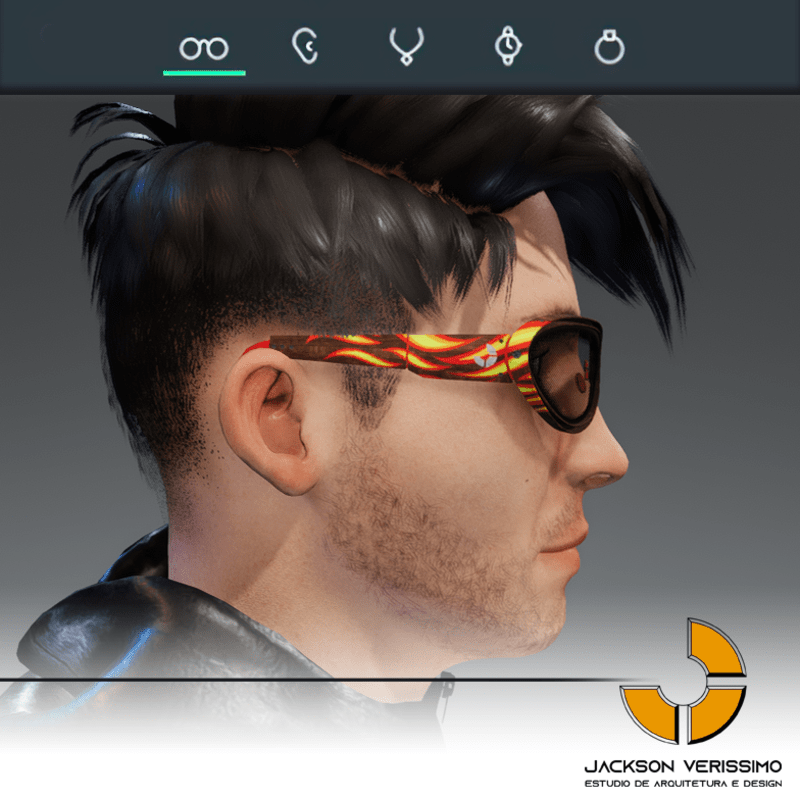 Janeiro Glasses- Wood3 with flames