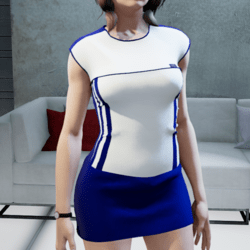 Sim dress white blue