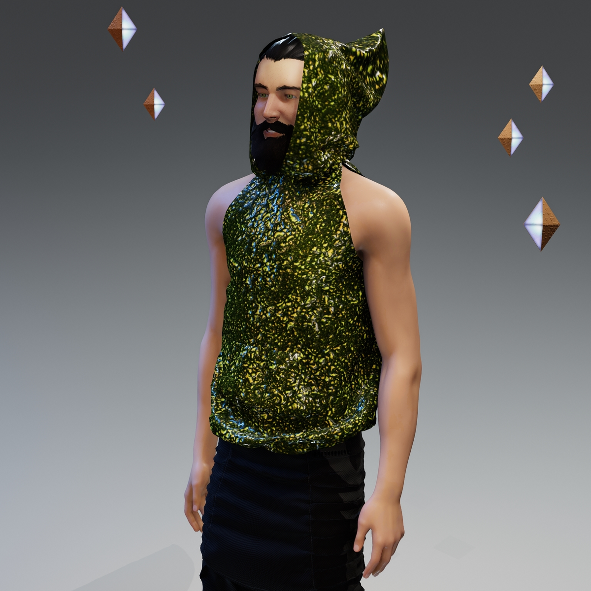 ‘Headspace’ Abstract (γ) Sleeveless Hoodie - Unisex