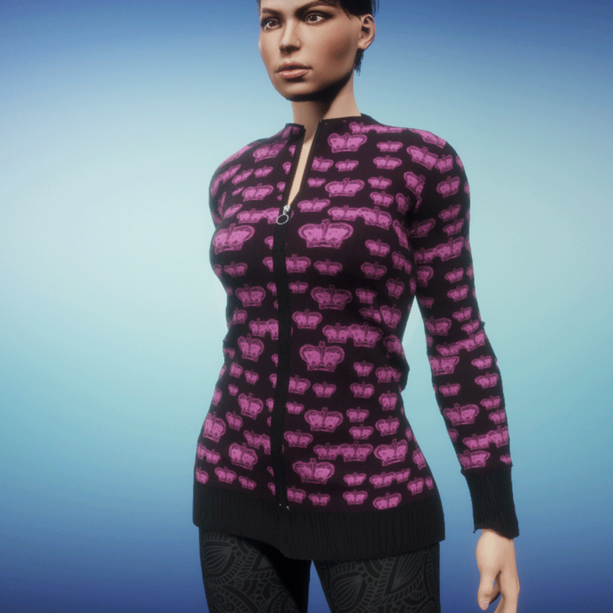 Long Cardigan Crown rose