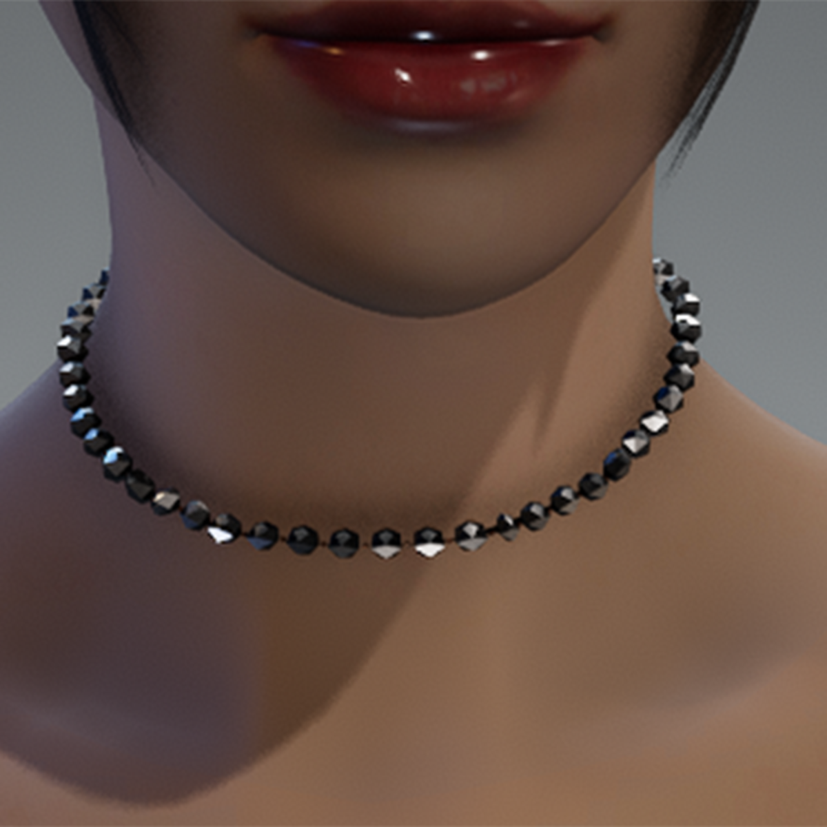 Silver beaded necklace