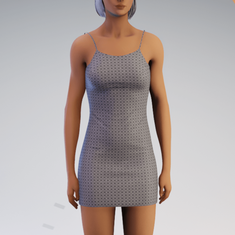 Spaghetti Minidress - Grey Geo