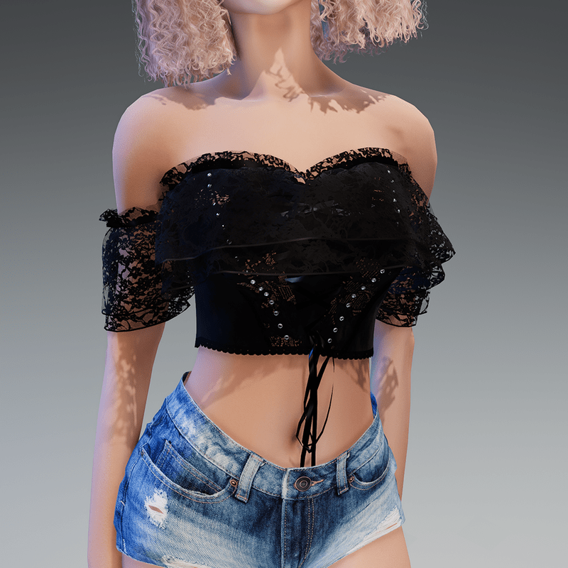 Summer Goth Top in Black