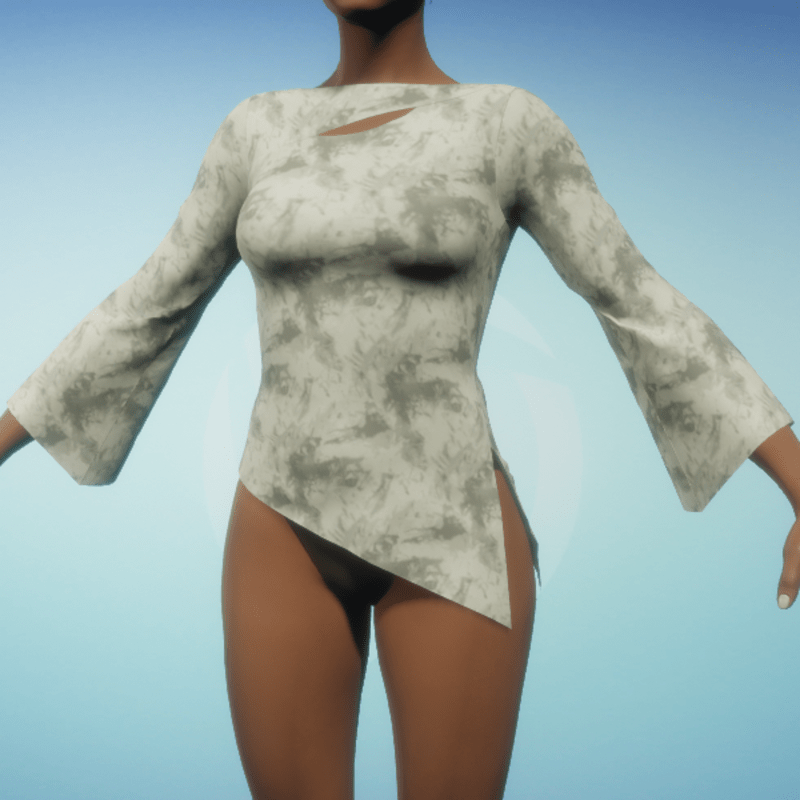 Boatneck Blouse - Cream Abstract