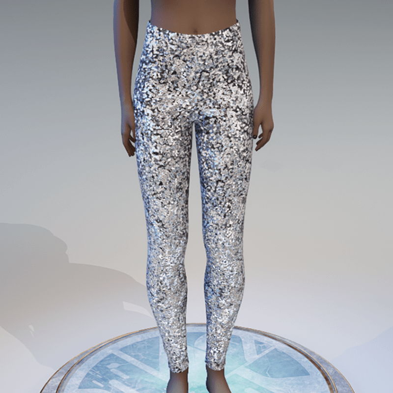 Silver glitter leggings