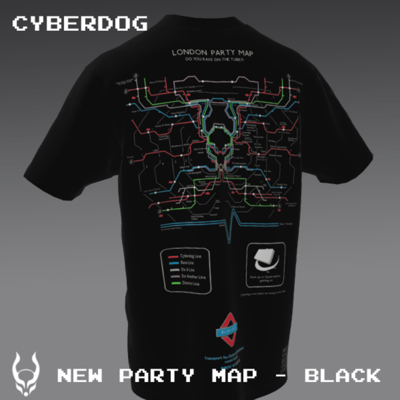 NEW PARTY MAP T-SHIRT BLACK