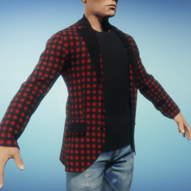 Red Checkered Blazer