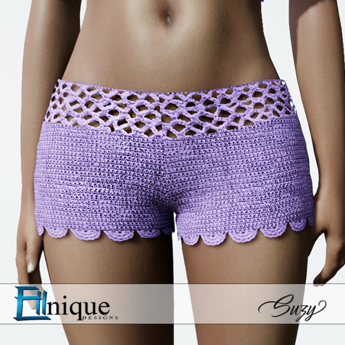 Suzy Lilac Shorts Crochet