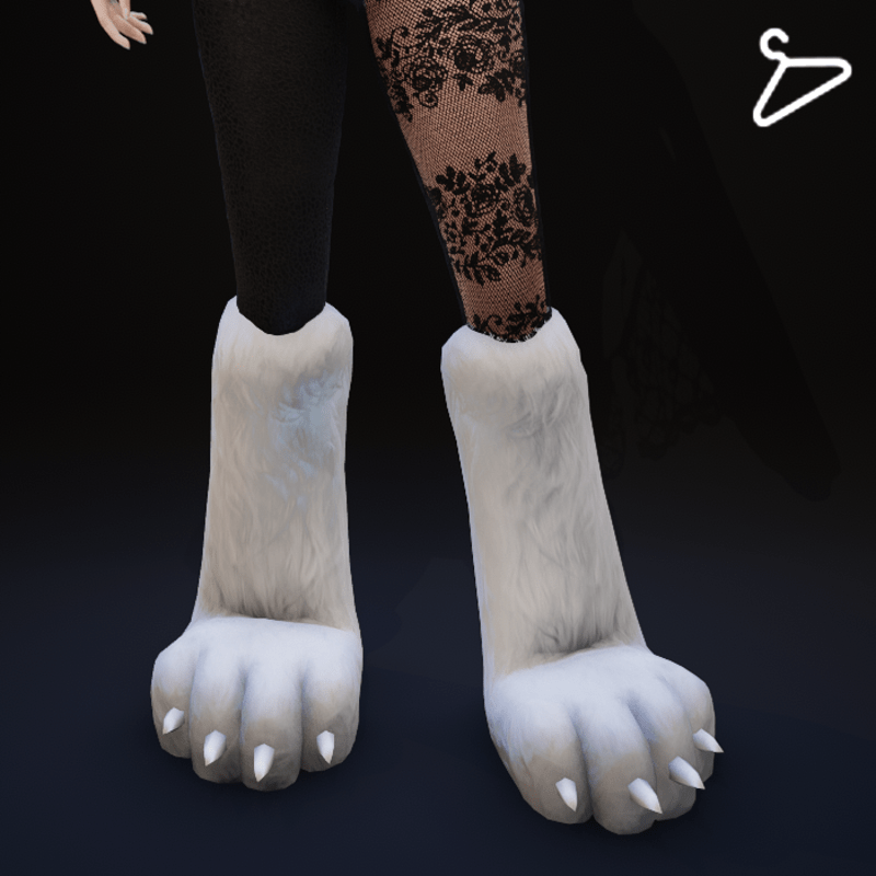 Cat Paw Boots - White