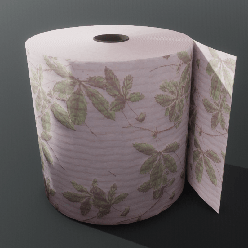 Luxury Toilet Roll - Pink with Leaves