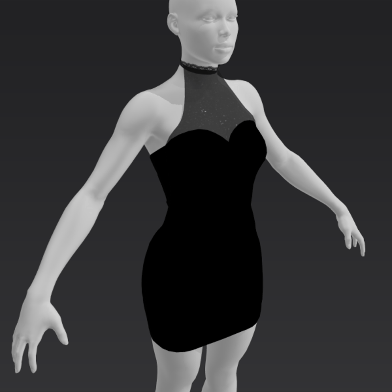 Short Evening Dress - Black