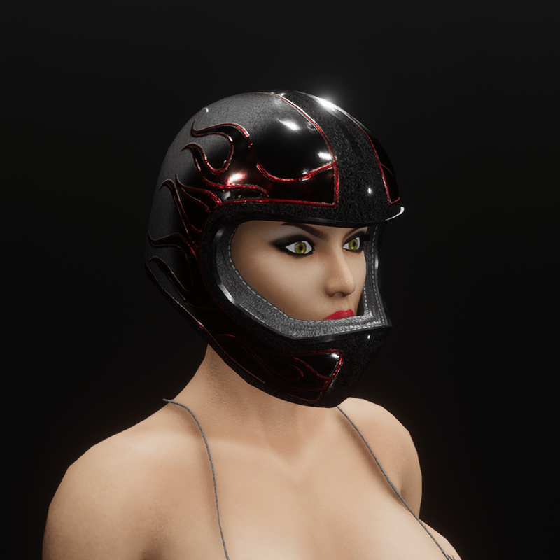 Helmet (Black Flames)