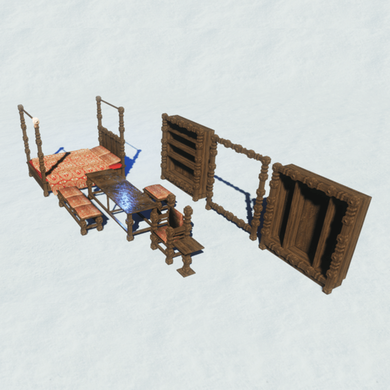 Medieval furniture set. No scripts. Full perm.