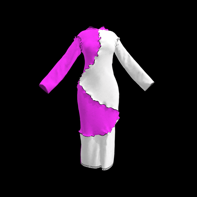 Long Hoody Frankin Dress Purple and White