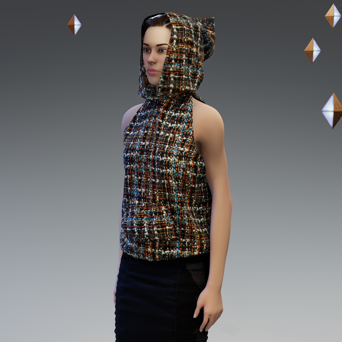 ‘Headspace’ Bouclé (φ) Sleeveless Hoodie - Unisex