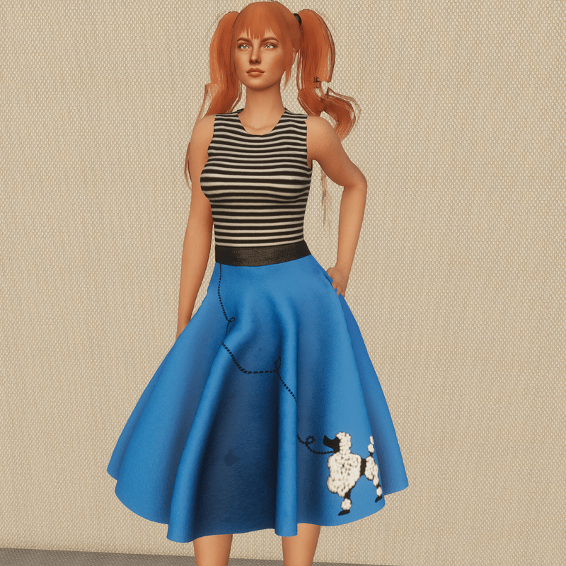 Poodle Skirt Dress - Blue