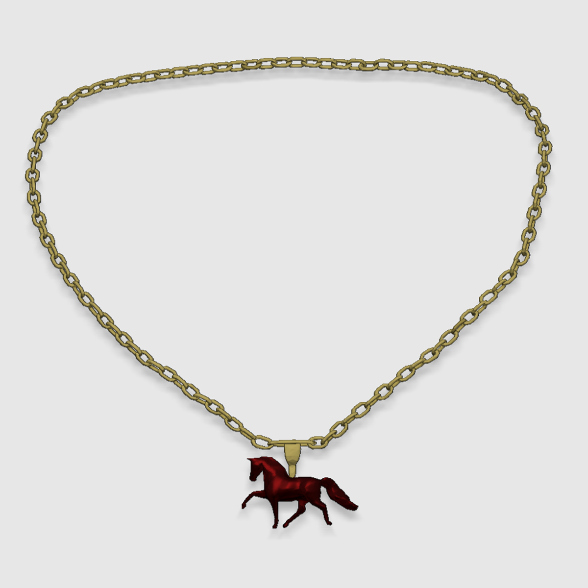 Walking Horse Necklace Ruby Gold (Female)