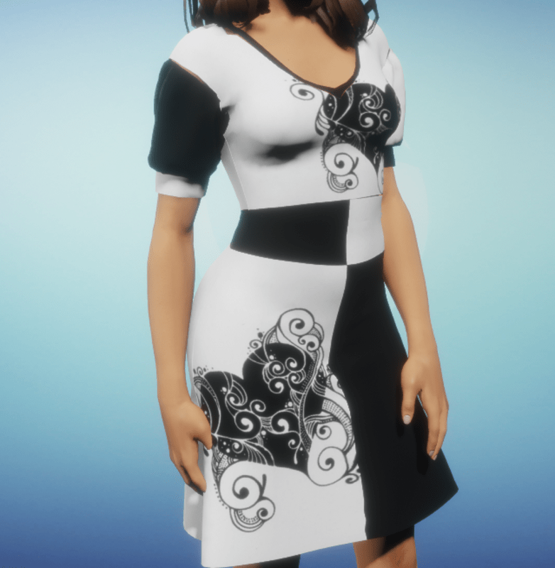 Black and White Heart Dress