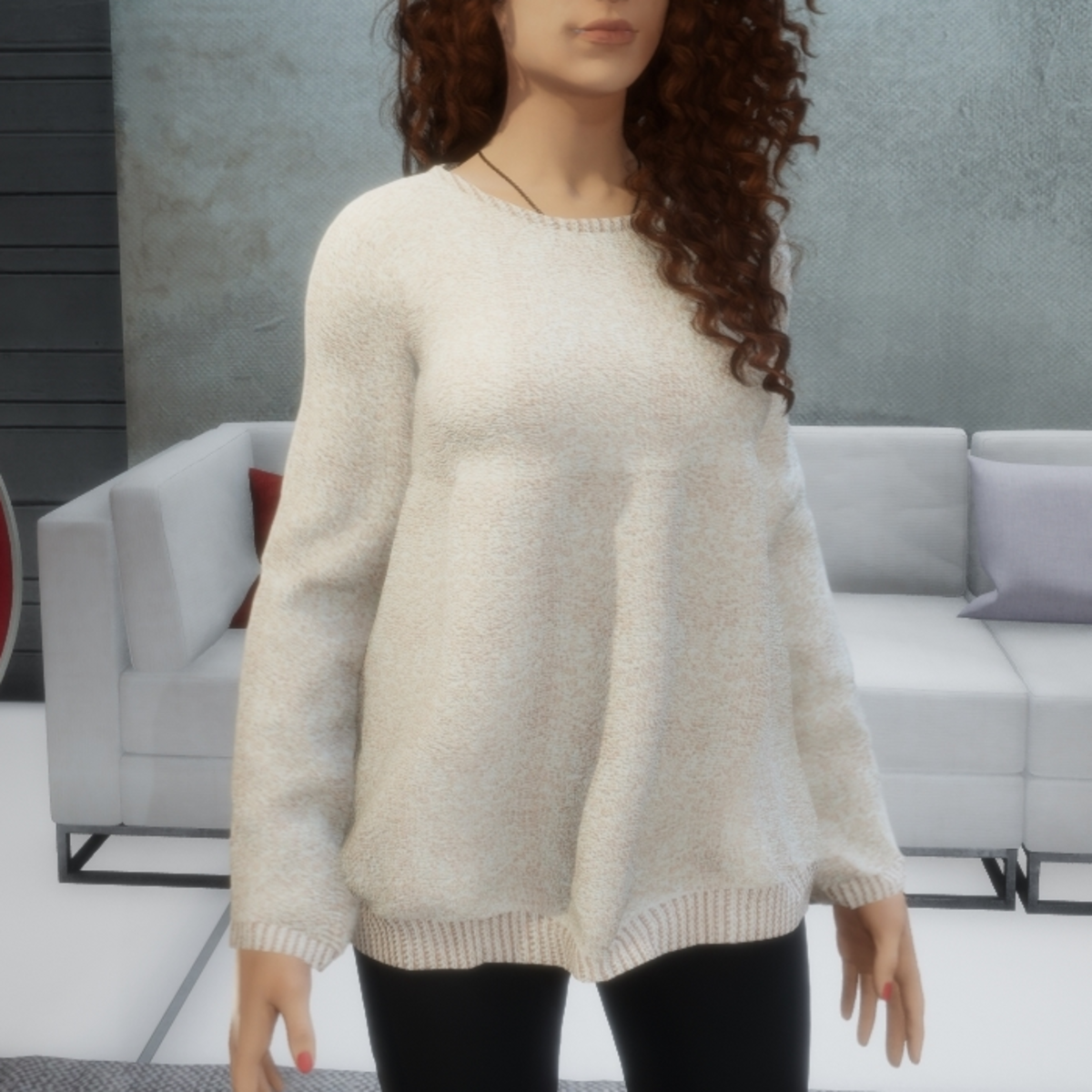 Loose Sweater - Cream