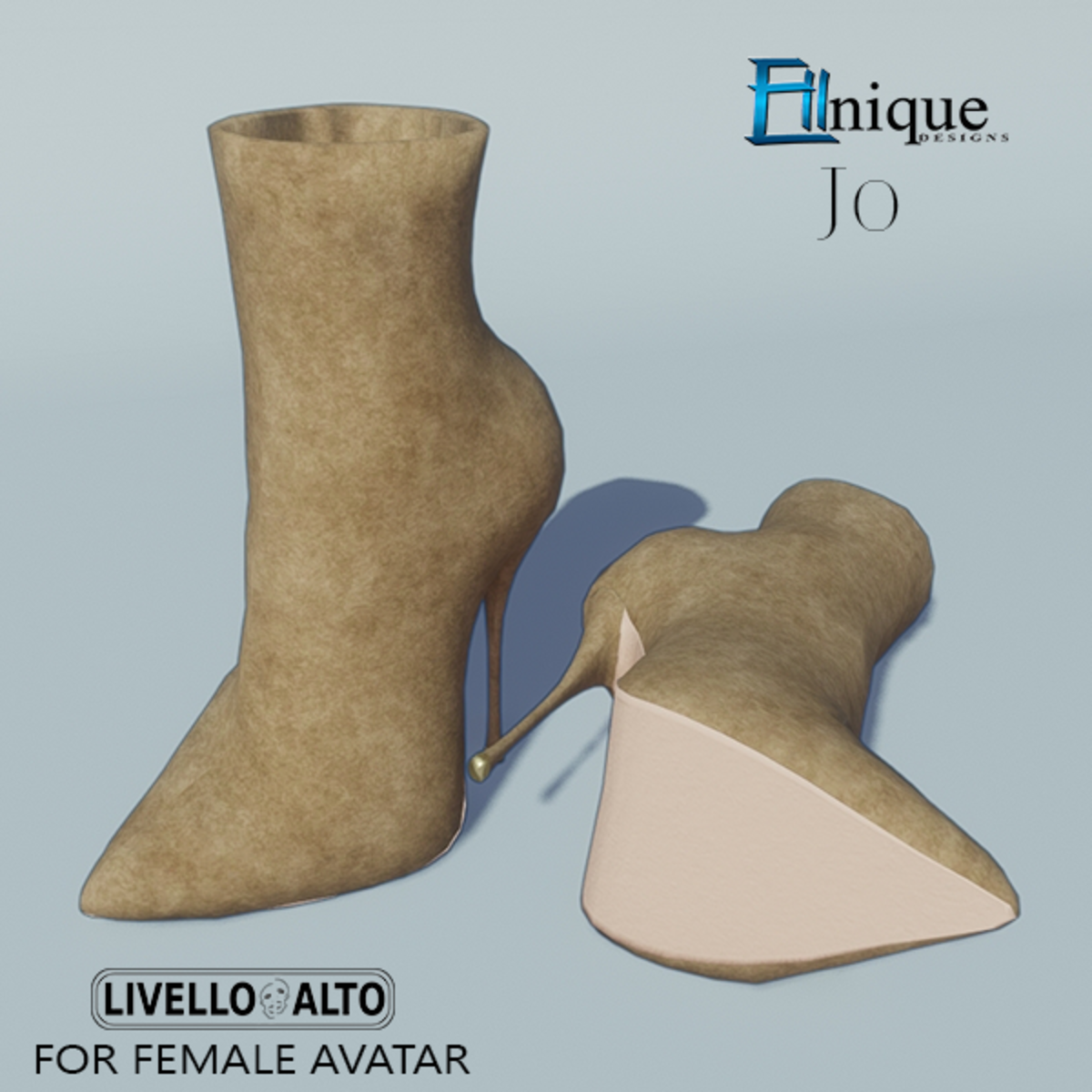 Jo- Brown Suede Stiletto Ankle Boots -for LIVELLO ALTO Female Avatar
