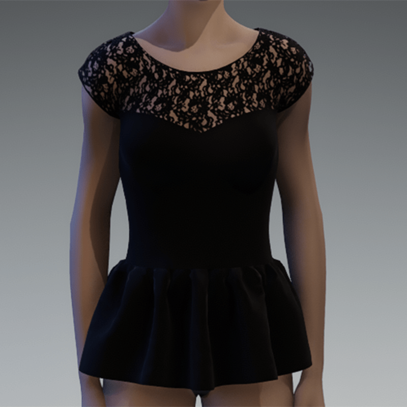 Black peplum lace top